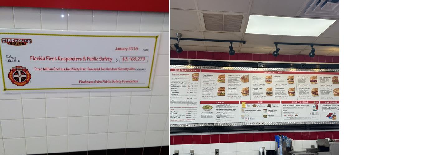 Firehouse Subs Venice Marketplace Menu