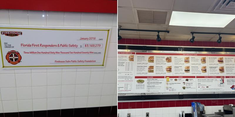 Firehouse Subs Venice Marketplace Menu