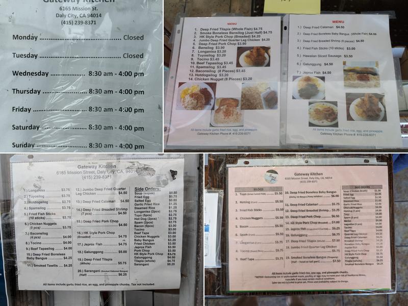 Gateway Kitchen Menu