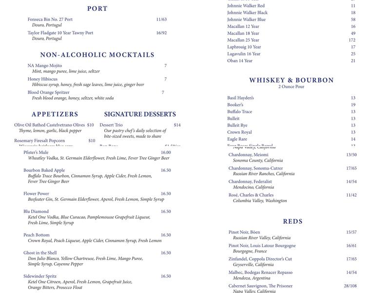 Blu Menu