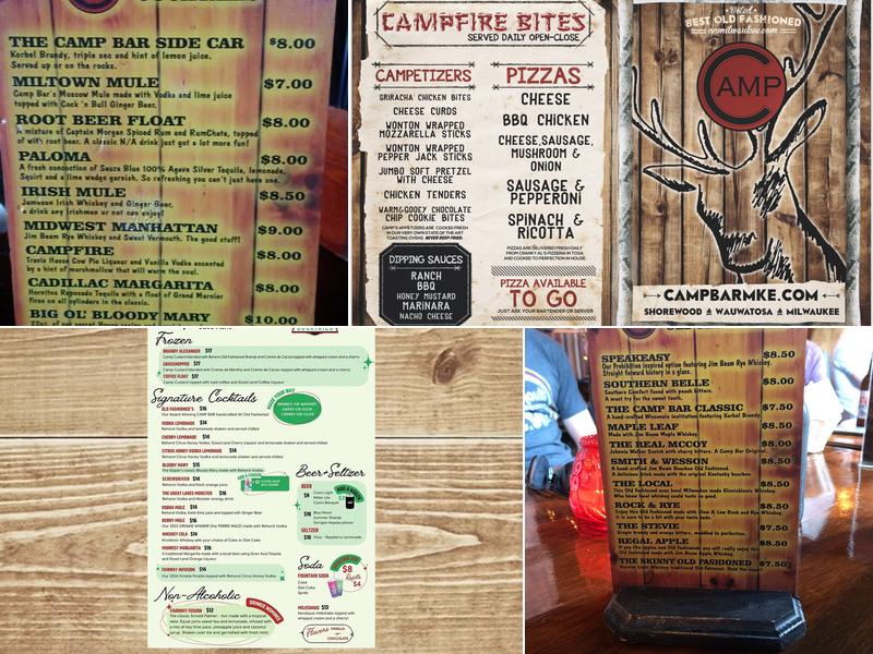 Camp Bar | Third Ward Menu
