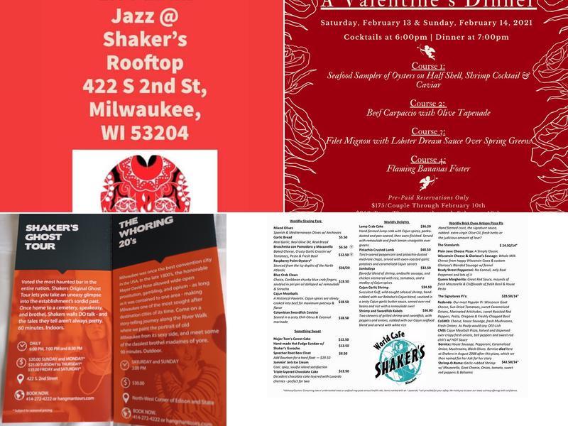 Shaker's Cigar Bar Menu