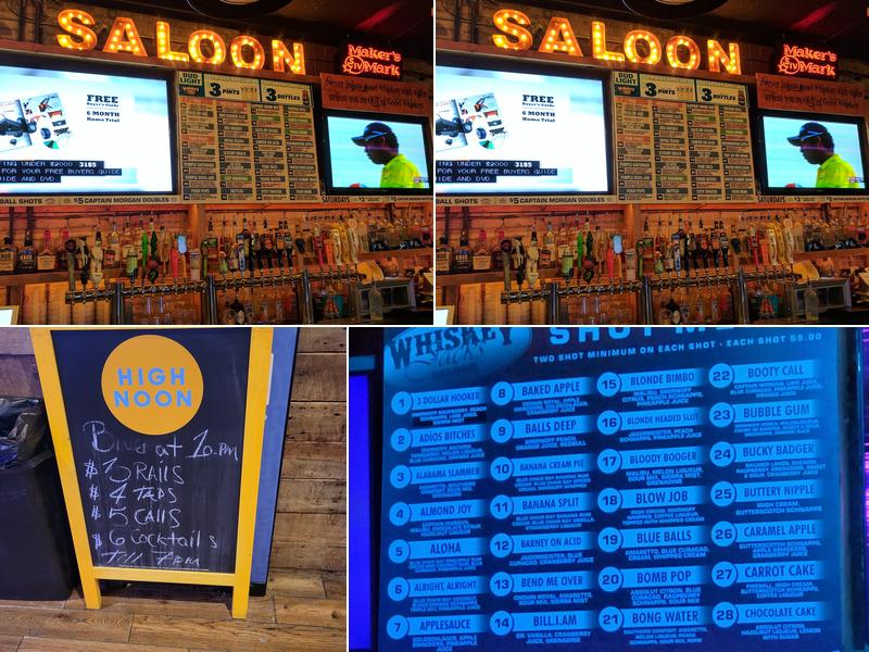 Whiskey Jack's Saloon Menu