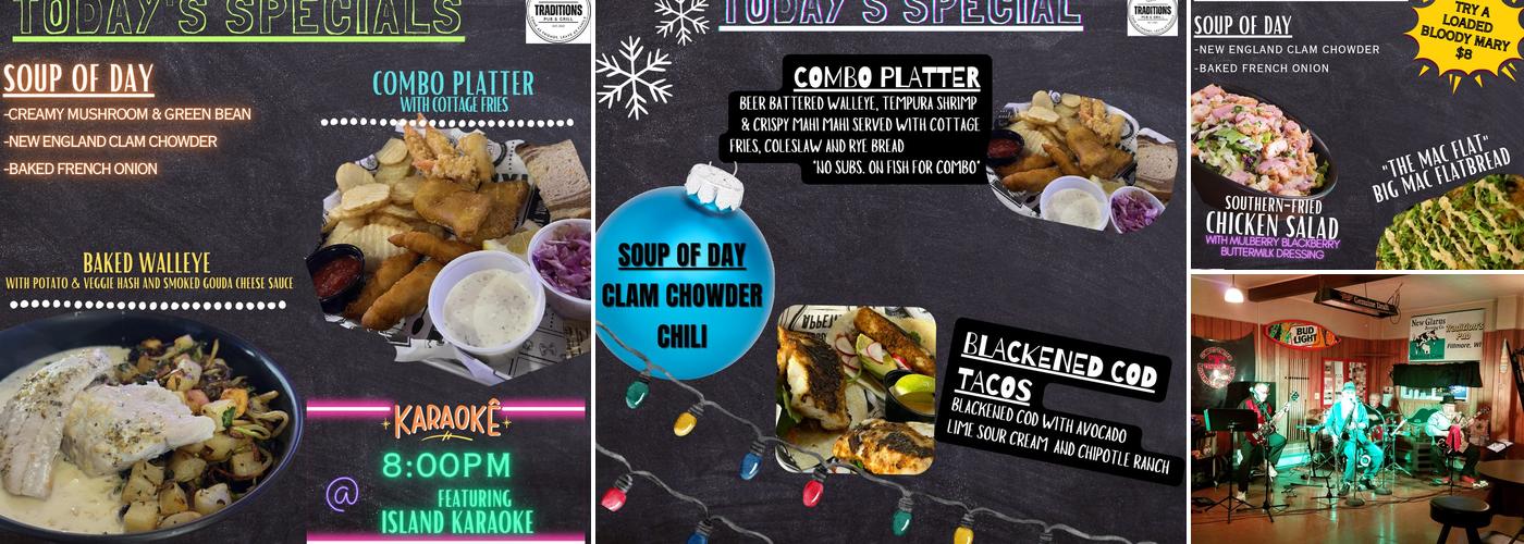 Traditions Pub and Grill Menu