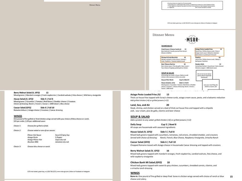 Main Street Bourbon Room Menu