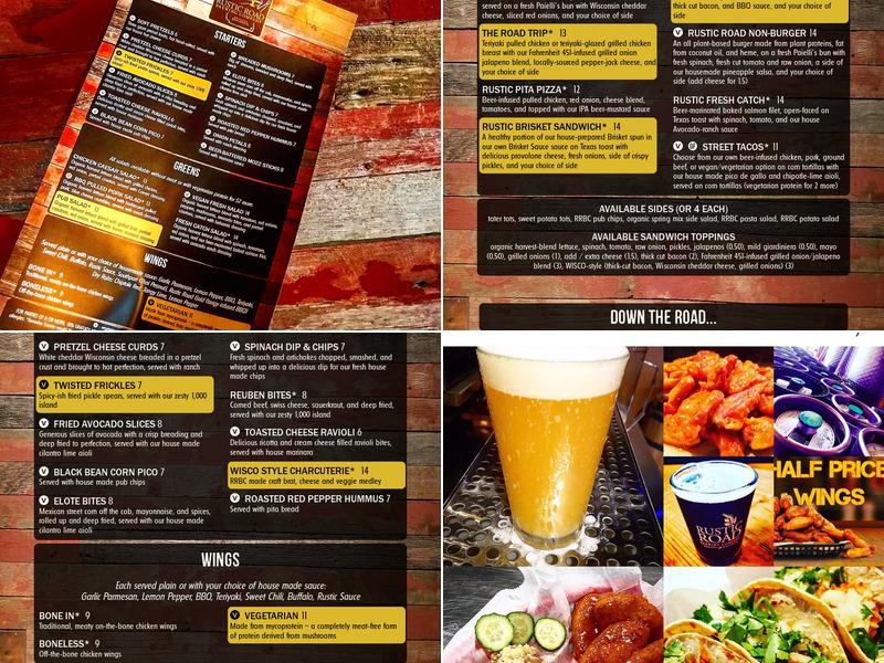 Rustic Road Brewing Company Menu