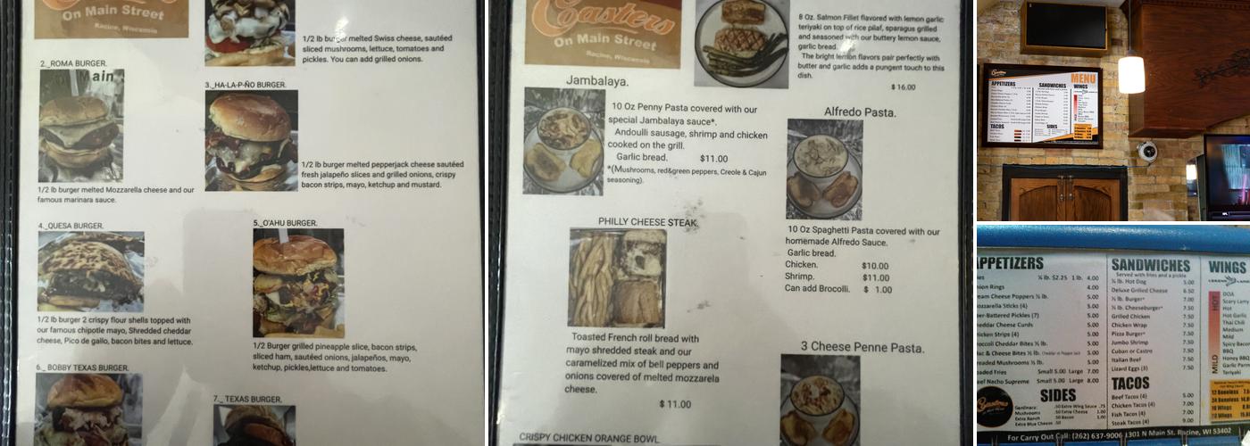Coasters Bar & Grill Menu