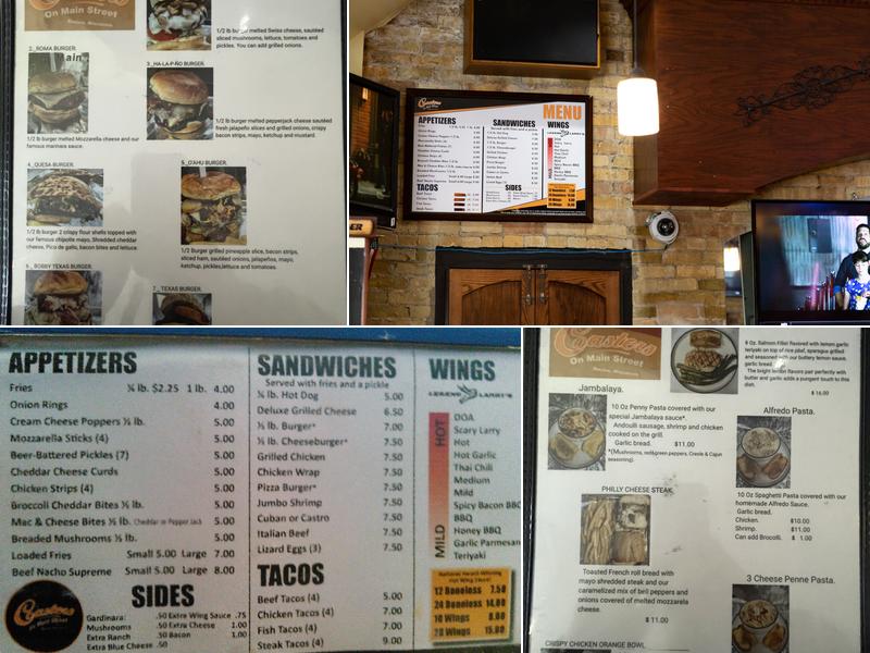 Coasters Bar & Grill Menu