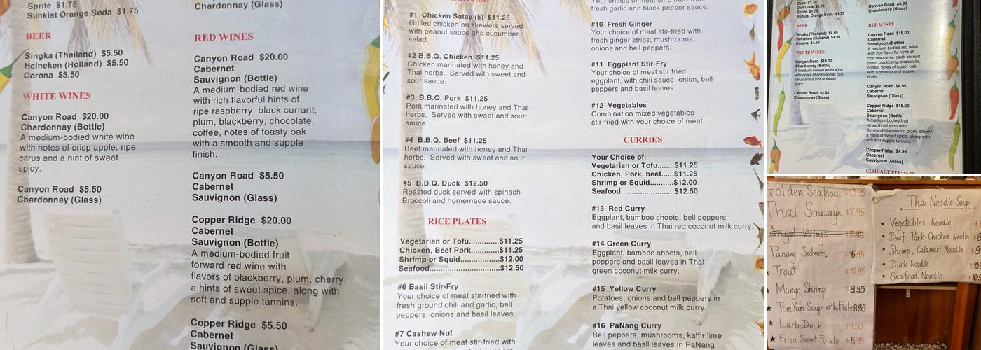 Pad Thai Cuisine Menu