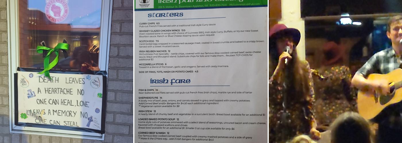 McGuinness Irish Pub Menu