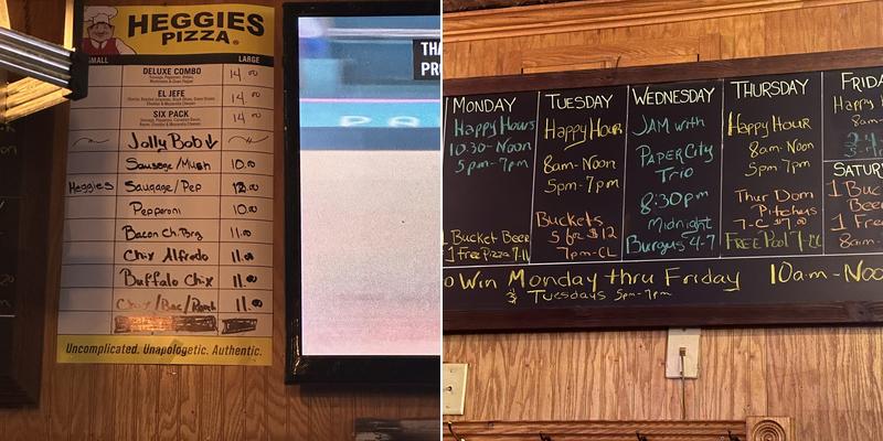 Hide-A-Way Tavern Menu