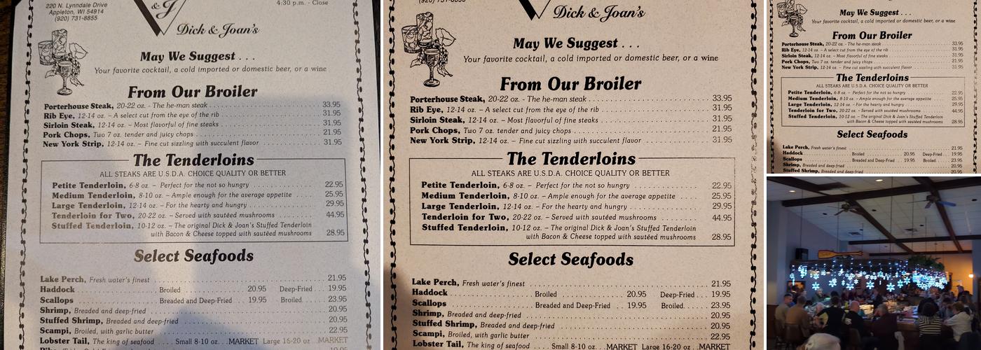 Dick And Joan's 220 Club Menu