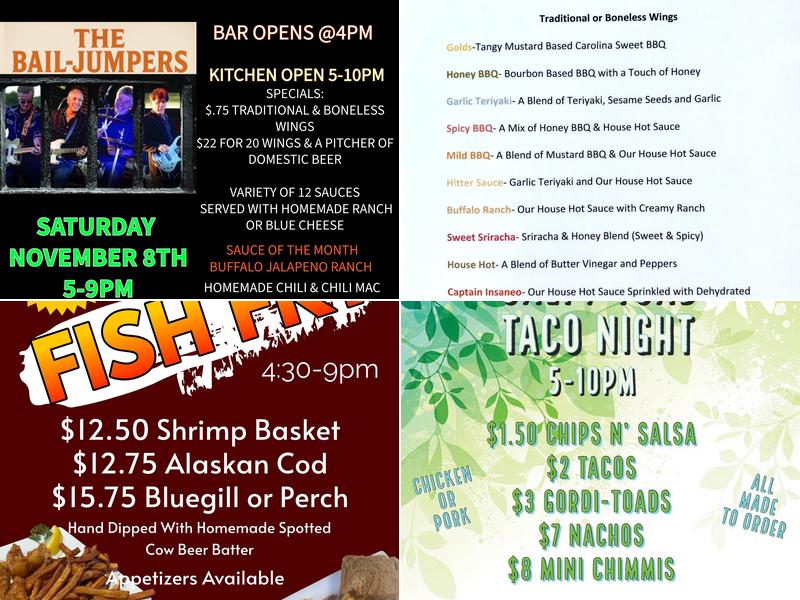 Salty Toad Menu