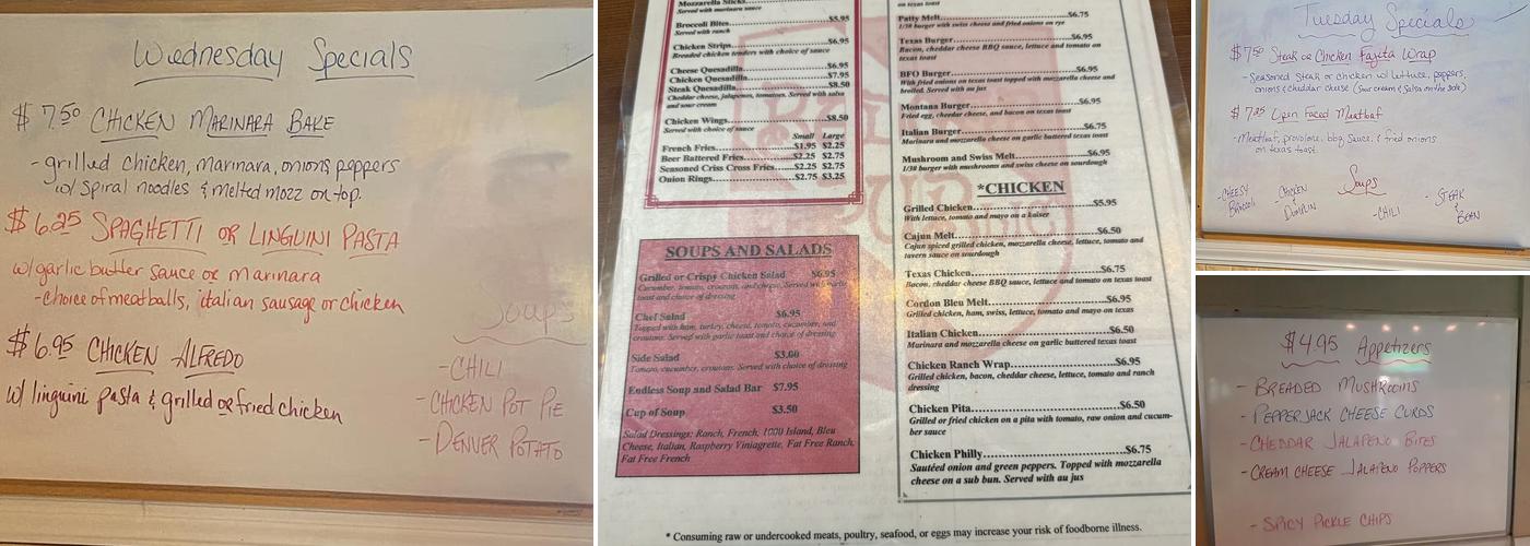 Wedges Menu