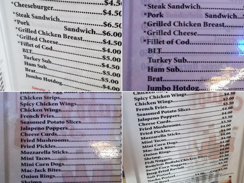 Snuffy's Still Menu