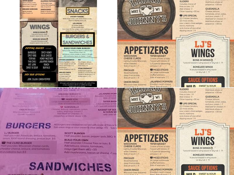 Liquid Johnny's Menu