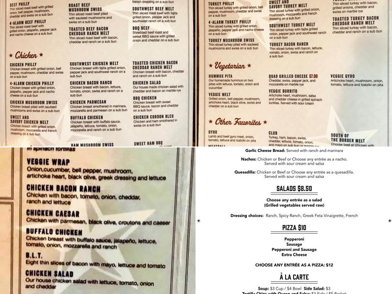 John's Bar Menu