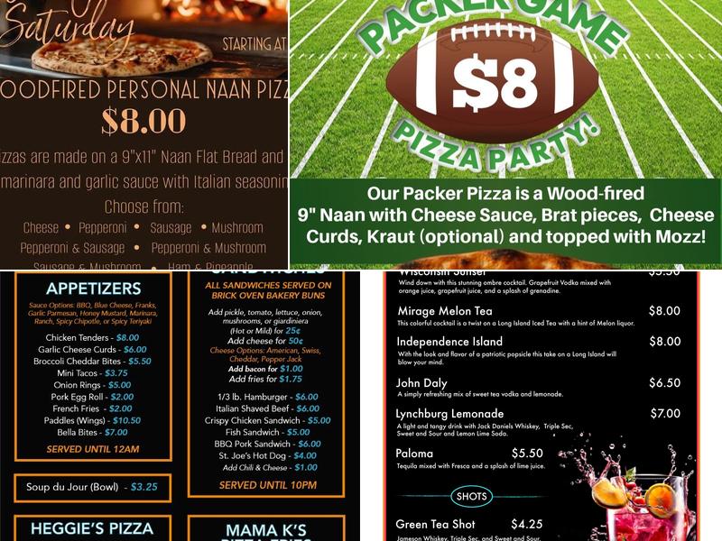 Mirage Sports Bar Menu
