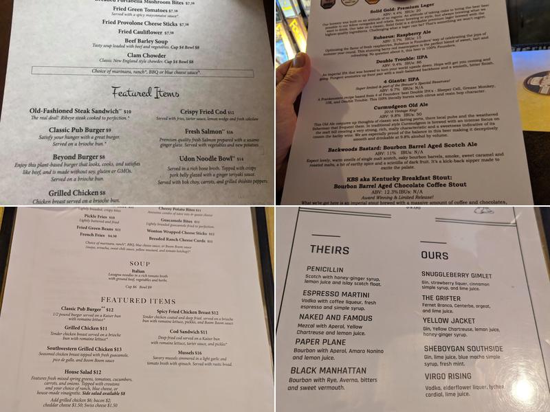 Limelight Pub Menu