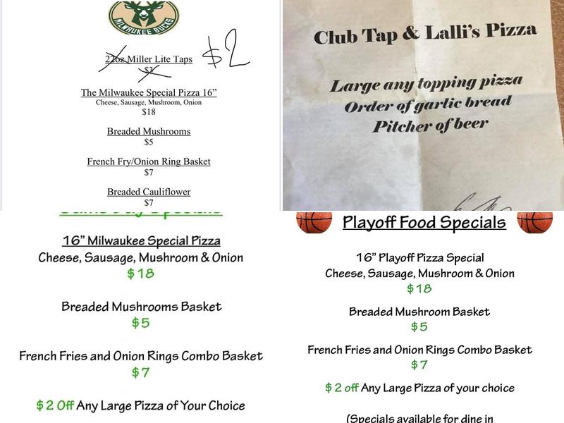 Club Tap Cocktail Lounge Menu