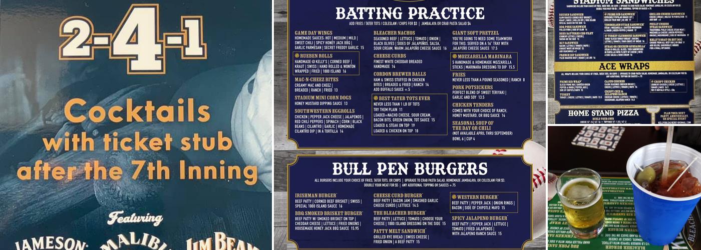 Kelly's Bleachers Menu