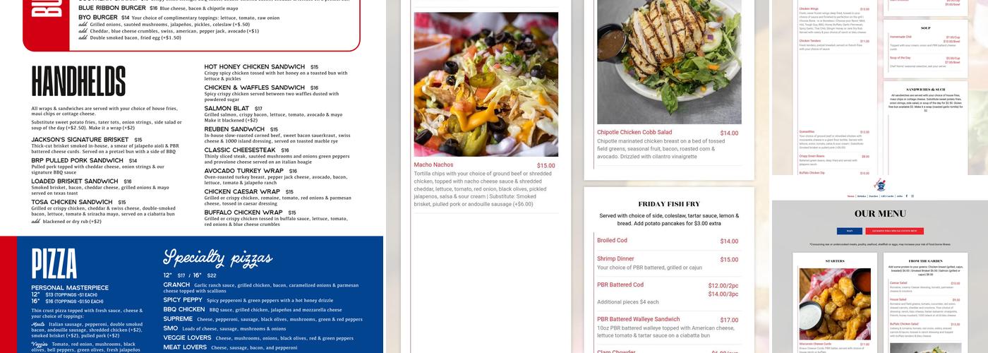 Jackson's Blue Ribbon Pub of Wauwatosa Menu