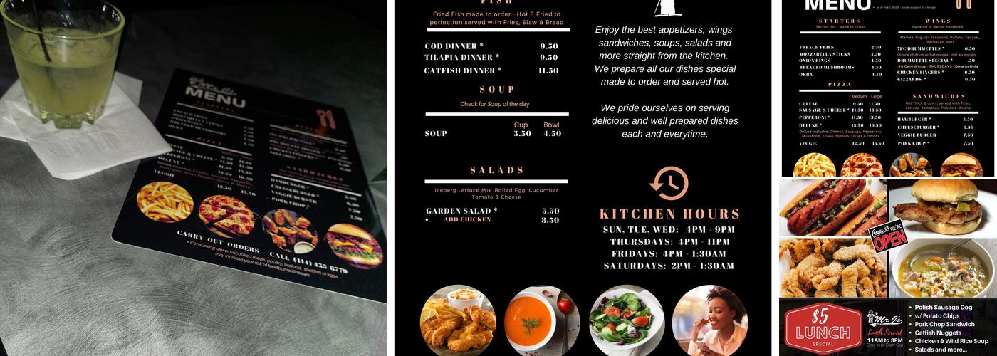 Mr. J's Lounge Menu