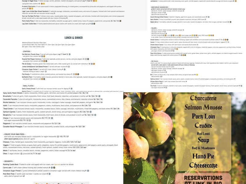 Watershed Pub & Kitchen Menu