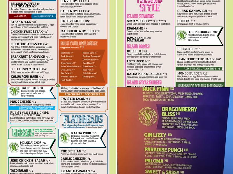 Twisted Lime Pub Menu
