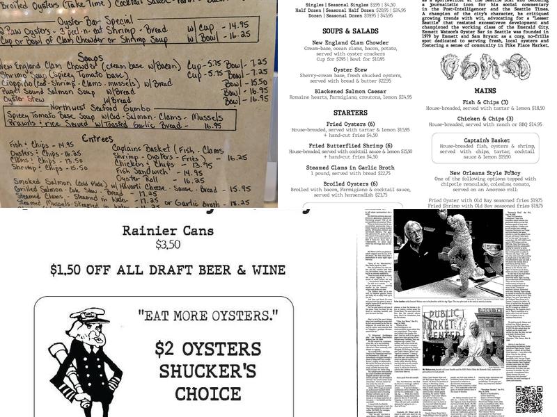 Emmett Watson's Oyster Bar Menu