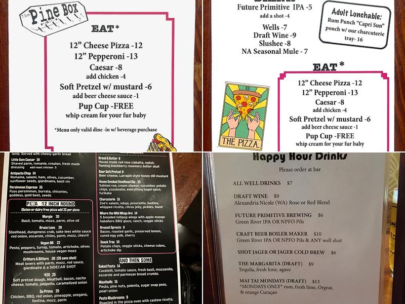 Pine Box Menu