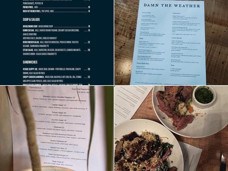 Damn the Weather Menu