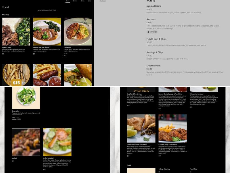 Rumba Notes Lounge Menu