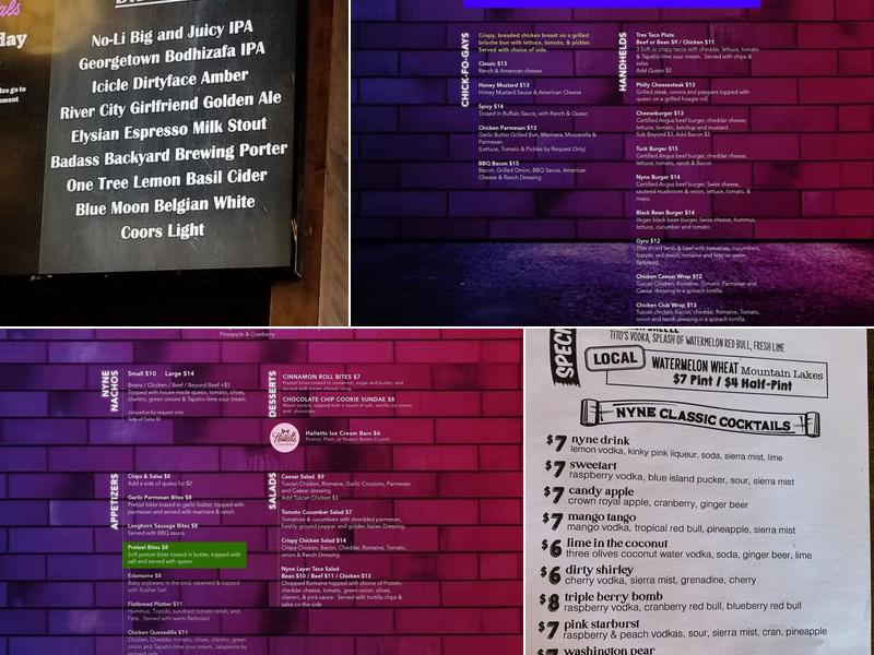 nYne Bar & Bistro Menu