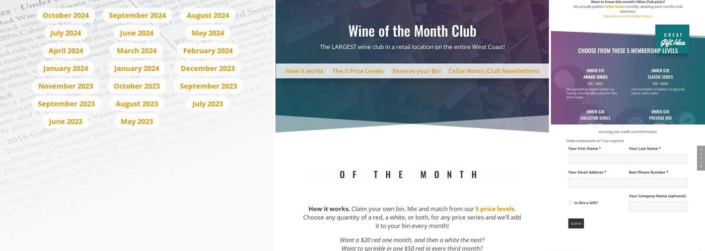 Vino! A Wine Shop Menu