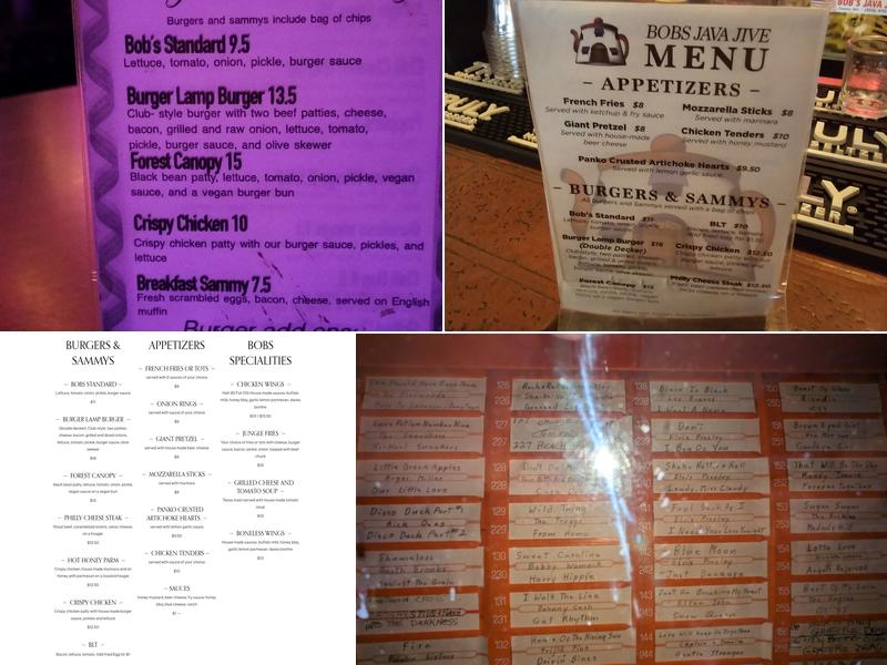 Bob's Java Jive Menu