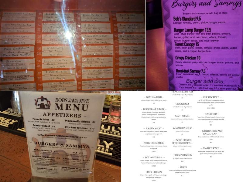 Bob's Java Jive Menu