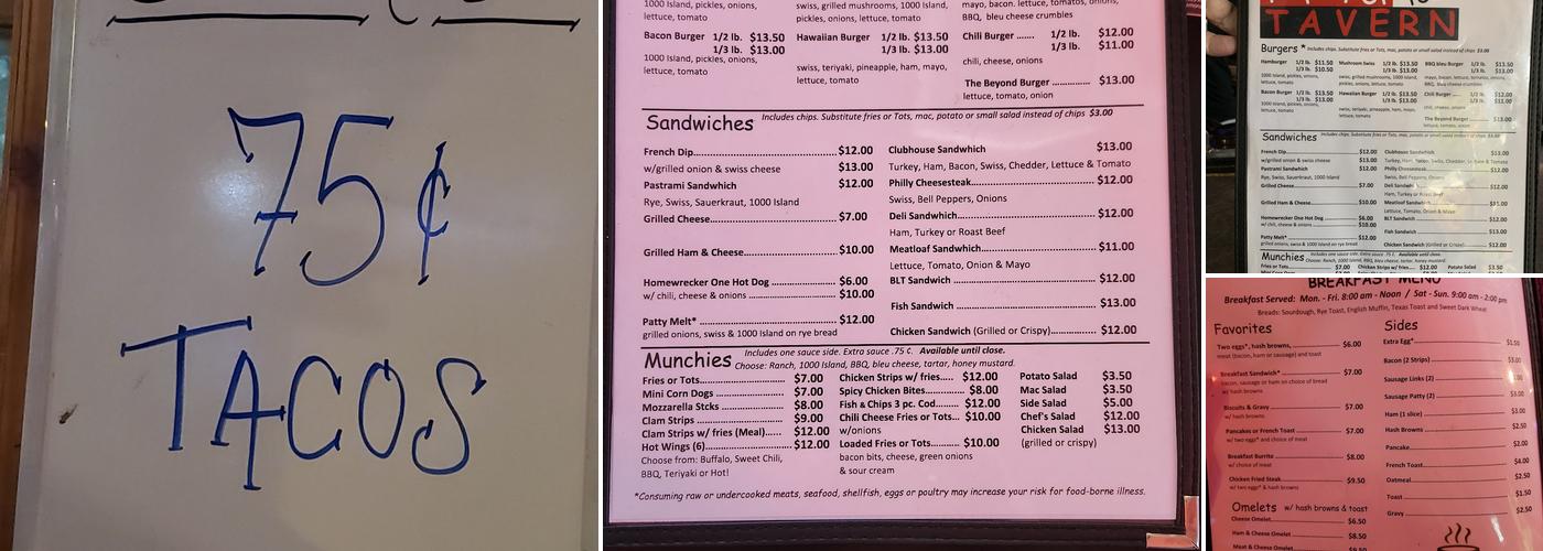 Tip Top Too LLC Menu