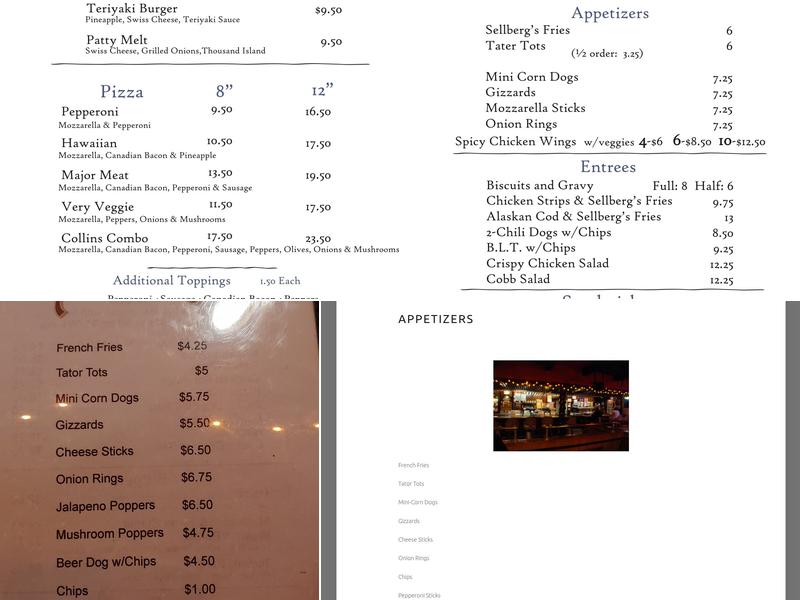 Sellberg's Tavern Menu