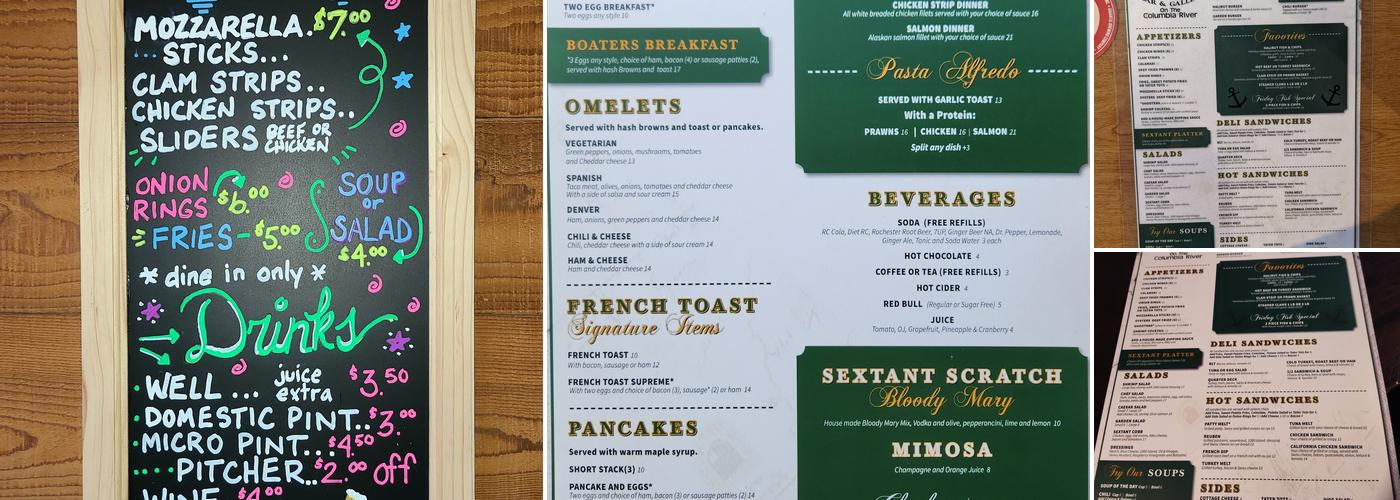 Sextant Bar & Galley Menu