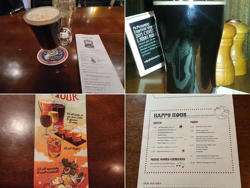 McMenamins Chapel Pub Menu