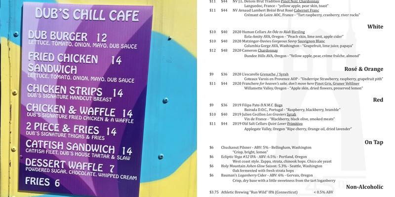 45th Parallel Wines Menu