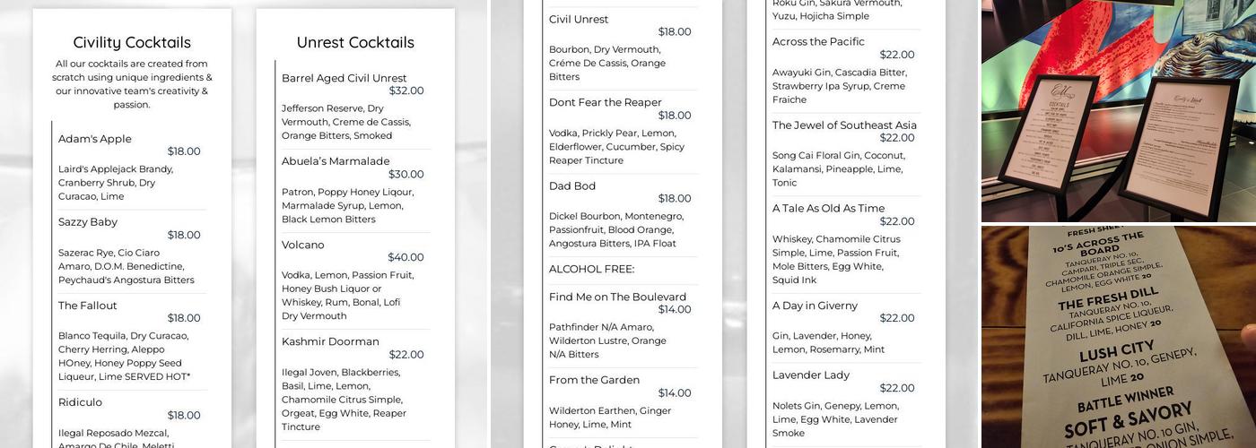 Civility & Unrest Menu