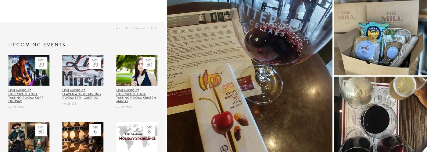 Patterson Cellars Tasting Room Hollywood Hill Menu