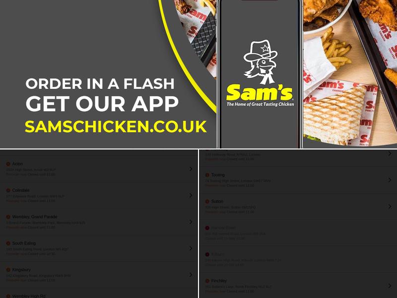 Sam's Chicken Menu