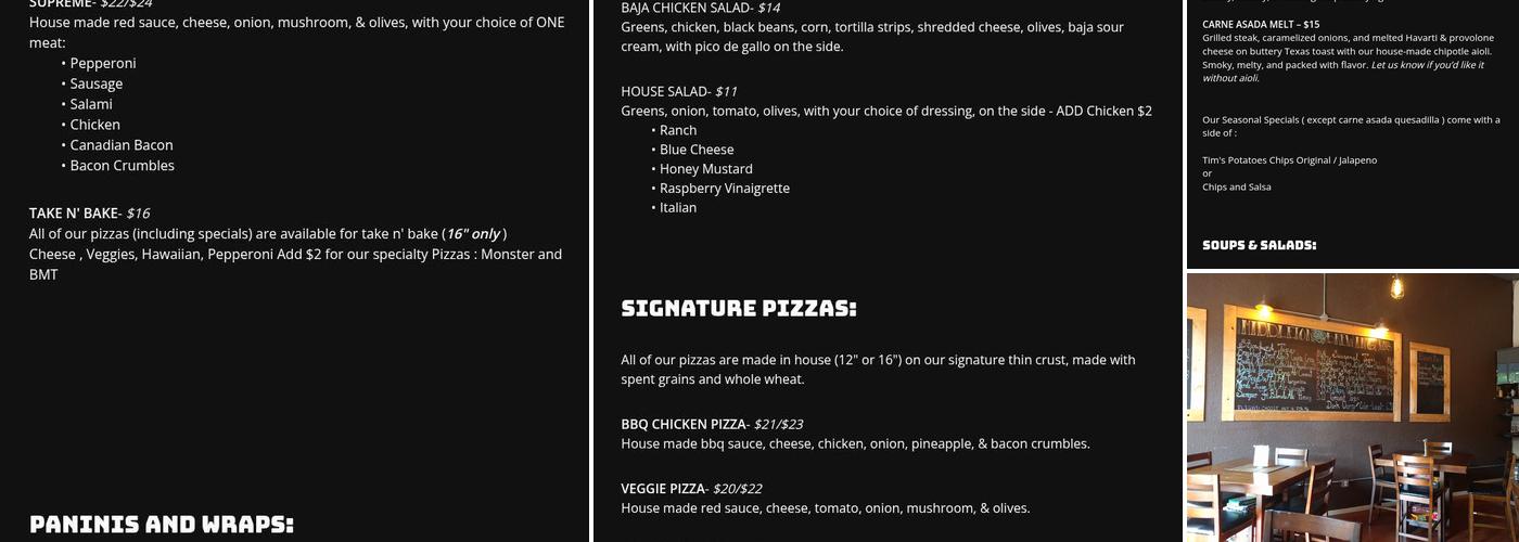 Middleton Brewing Menu