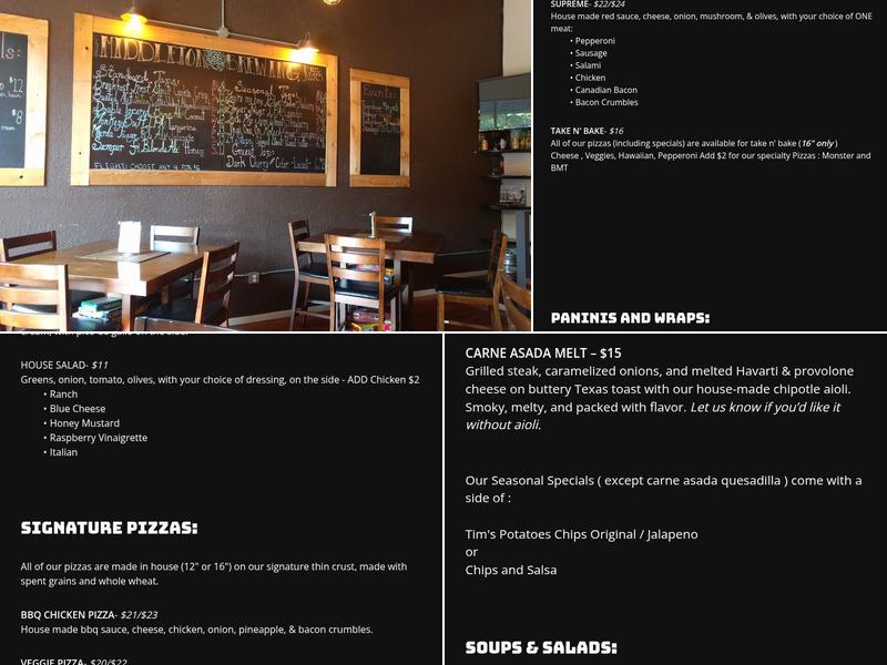 Middleton Brewing Menu