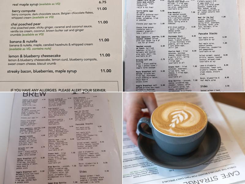 Cafe Strange Brew Menu