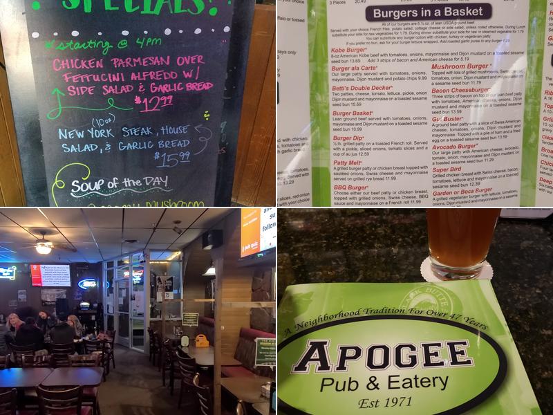 Apogee Pub & Eatery Menu