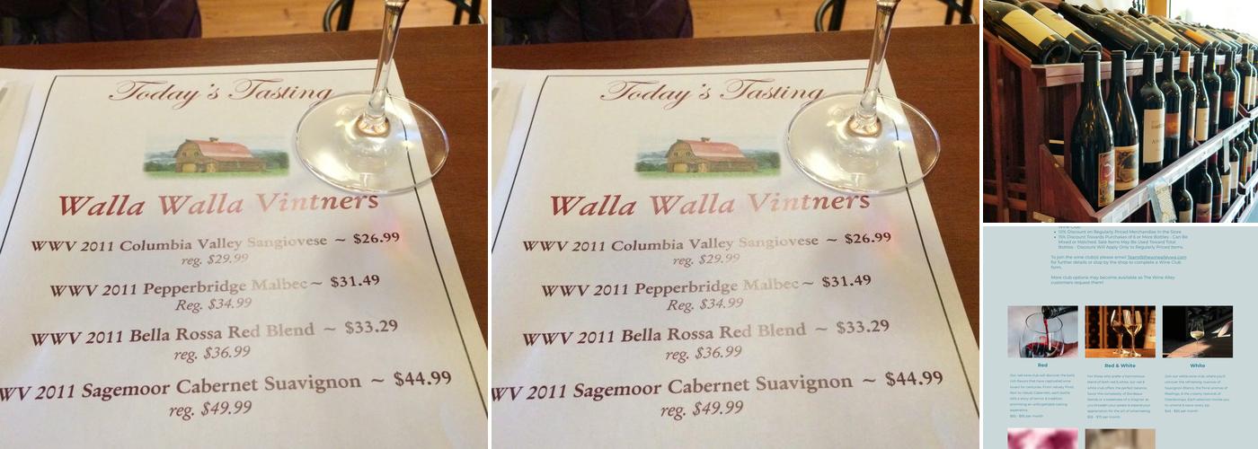 The Wine Alley Menu
